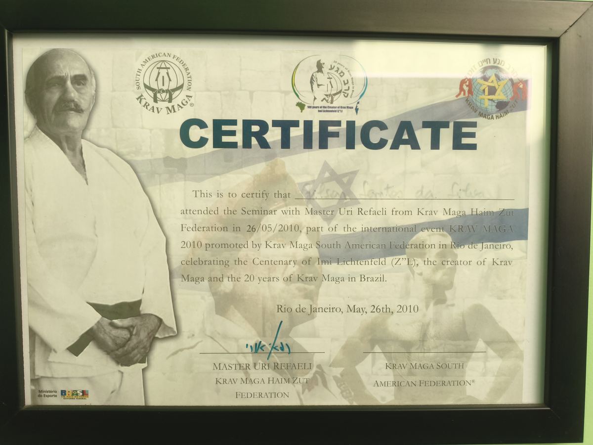 Certificado seminário Uri Refaeli